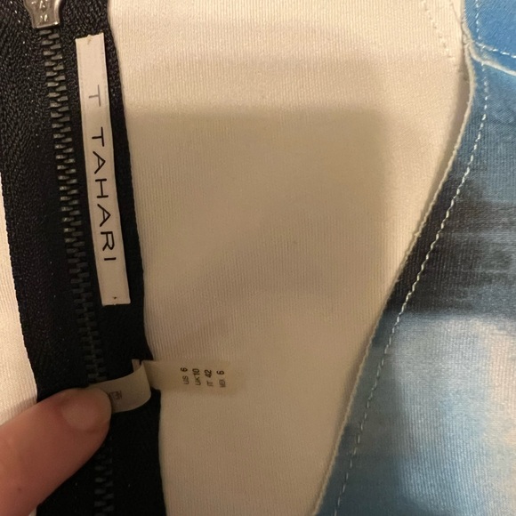 T Tahari Blue and Gray Tie Dye Midi Dress 6 - Picture 11 of 11